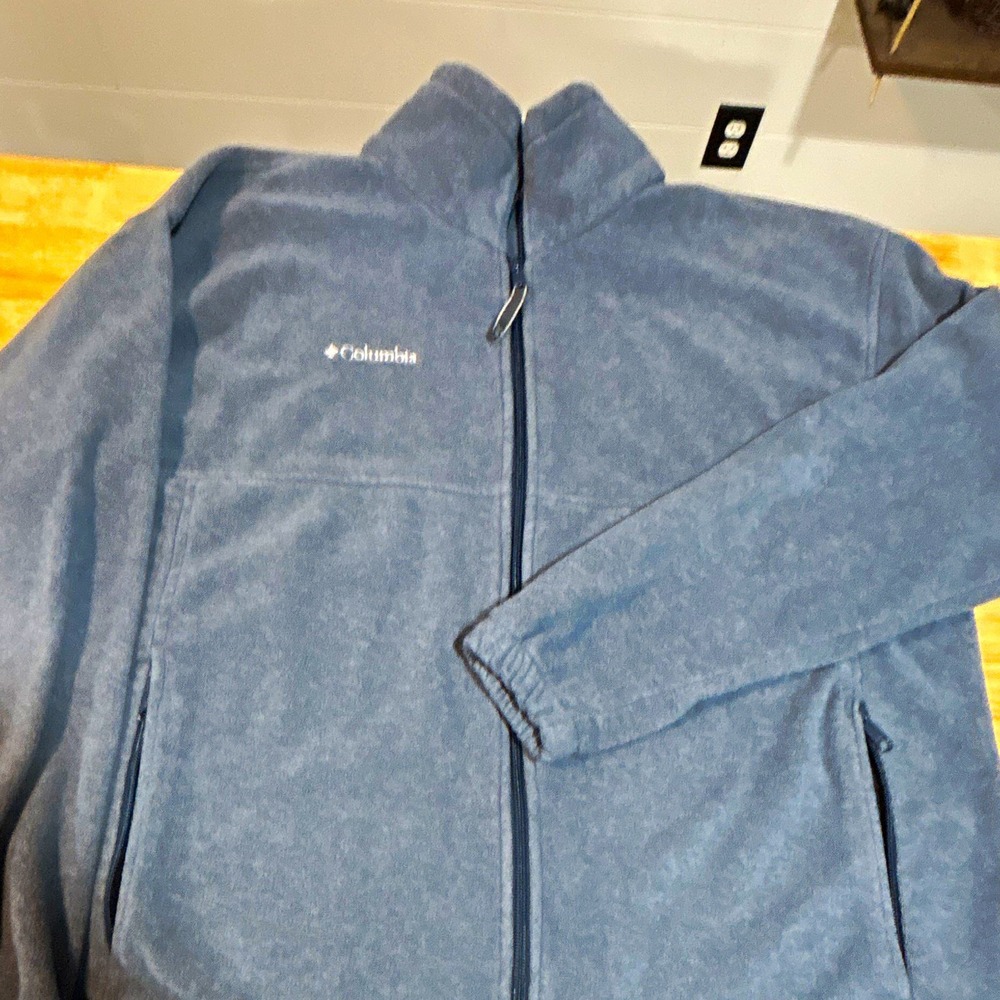 Columbia Men's XL Blue Full Zip Fleece Jacket Zipped Pockets